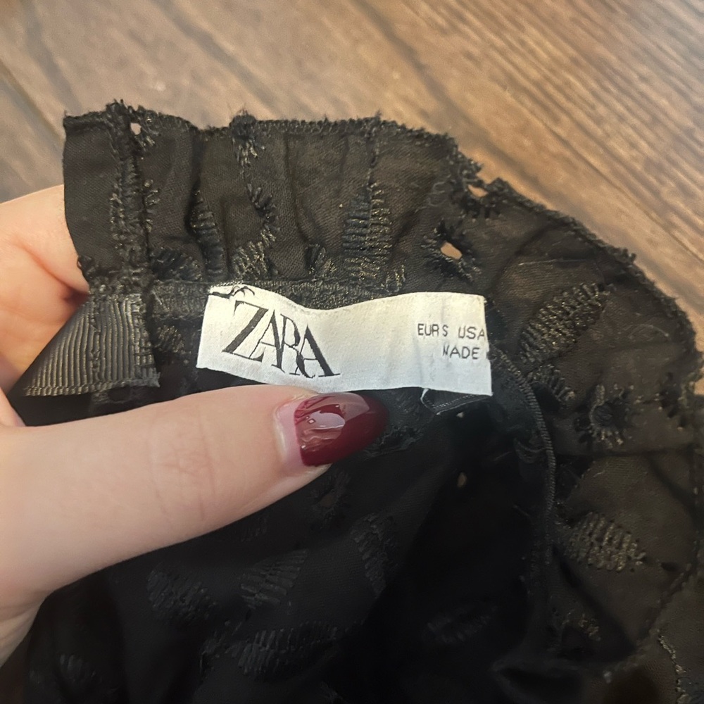 Zara Black Ruffle Blouse - Picture 7 of 8
